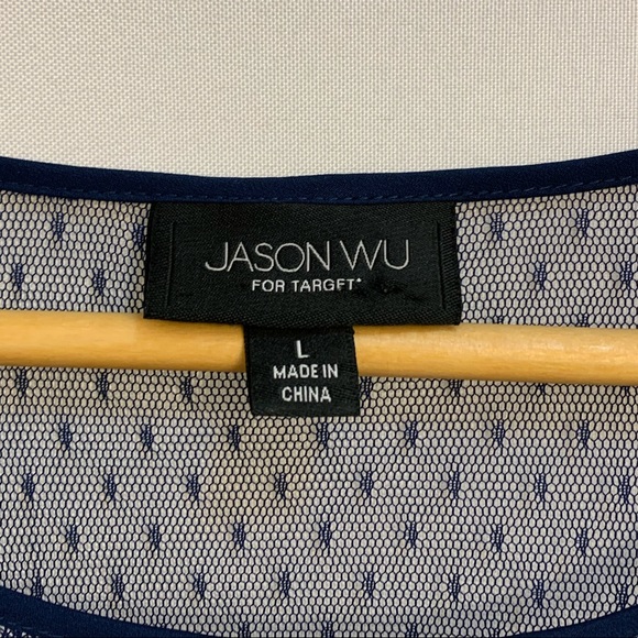 Jason Wu for Target Blue Floral Illusion Neck Tank Top - size Large - Picture 9 of 12